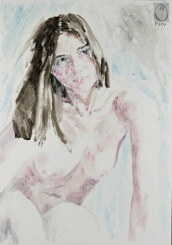 oil on paper - olio su carta di Piro